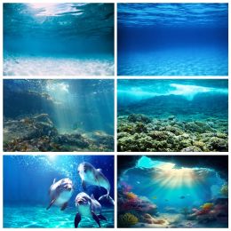 Underwater World Photography Backdrops Ocean Undersea Seabed Fish Coral Aquarium Fish Tank Baby Portrait Background Photo Studio