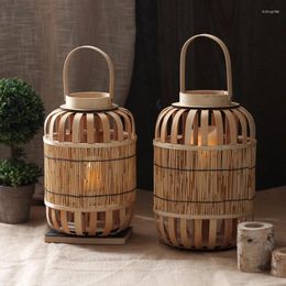 Candle Holders Nordic Style Wood Lamp Glam Hanging Aesthetic Round Design Kaarshouder Living Room Decoration