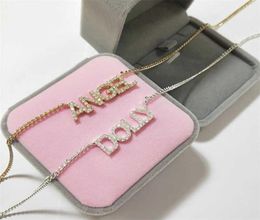 DODOAI 9mm Letters Custom Name Necklaces Diamond Necklaces With Letters Numbers Personaliz Crystal Necklace Pendant for Women 214899347