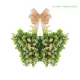 Decorative Flowers R3MA Leaves Wreath Mother Day For Front Door Wall Holiday Decorations