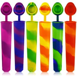 6Pcs Popsicles Moulds Reusable Baby Ice Cream Moulds Food-Grade Silicone Durable and Safe Popsicle Moulds Multi-Colored Popcical