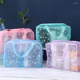 Storage Bags Tote Cosmetic Waterproof Makeup PVC Candy Color Transparent Toiletry Packaging Organizer Pouch For Business