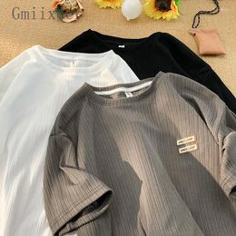 Men's T Shirts Trendy Ice Silk T-shirt Short-sleeved Men Women Summer Thin Drape Loose Casual Half-sleeved Tops Freshing