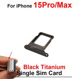 Single / Dual Sim Tray For iPhone 15 Pro Max 15Pro Black Blue White Natural Titanium SIM Card Holder Slot Replacement Parts