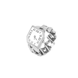 Vintage Punk Finger Watch Couple Rings For Women Men Jewellery Clock Retro Roman Rings Party Gift jz796