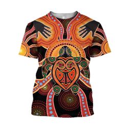 Men's T-Shirts Aboriginal Turtle Touch The Sun lia Indigenous 3d Printed T-shirt Harajuku Streetwear T Shirts Men For Women Short Slee3058916