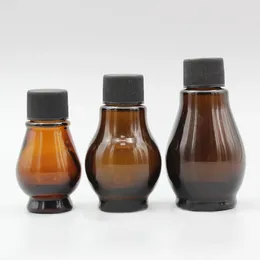 Storage Bottles Style 10ml Cosmetic Bottle Amber Glass Portable Mini Essential Oil With Lid