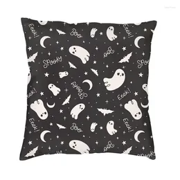 Pillow Spooky Cute Ghost Halloween Cover 40x40cm Polyester Goth Occult Witch Bats Case For Sofa Car Square Pillowcase