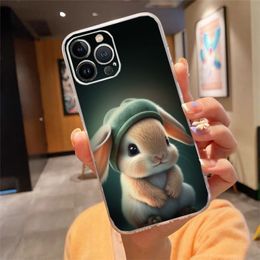 Phone Case For iphone 15 14 Pro Max 13 12 11 Pro Max XSMax XR 12 13 mini 14 Plus Rabbit Bunny Animal Shell Case Funda