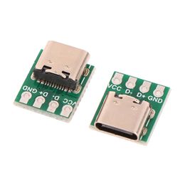 New /5Pcs USB 3.1 Type C Connector 16 Pin Test PCB Board Adapter 16P Connector Socket For Data Line Wire Cable Transfer