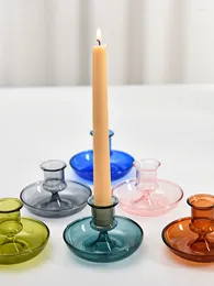 Candle Holders Creative Wedding Stained Glass Holder Gold Ramadan Candlestick Home Decoration 2024 Room Decor