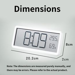 Digital Alarm Clock for Bedroom LCD Display Digital Wall Clock Temperature Humidity Electronic Clock Battery Operated Desk Clock