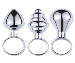 3pcsSet Mini Metal Anal Plugs With Finger Ring Anus Expander Anal Sex Toys For beginner Vaginal Butt Plug Prostate Massager X04015877417