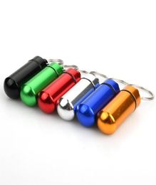 15 Pack Pill Box Keyring Colourful Aluminium Alloy Pill Container Water Resistant Keychain Emergency Stash Pill Holder for Outdoor28411553