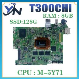 Motherboard T300C Mainboard For ASUS Transformer Book T300 Chi T300CHI Laptop Motherboard M5Y71 8GB/RAM Notebook MAIN BOARD SSD128G