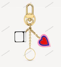 Quality Dice Heart Letter Keychains Flowers Keychain Leather Key Ring Silver Buckle Men Women Bags Car Handbag Pendant Couple Acce4554687