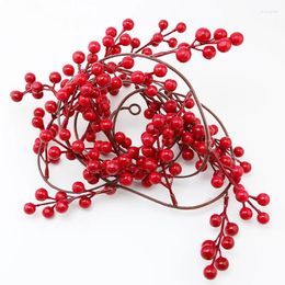 Decorative Flowers (1 Pcs/pack) Red Christmas Cherry Pendant 1.9m Long Wedding Decoration Holiday DIY Gift Package