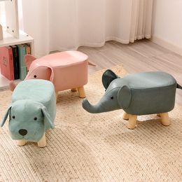 Elephant Animal Stools Small Household Living Room Doorways Shoe Changing Stools Low Ottomans Furniture Solid Wood Pouffe Stool