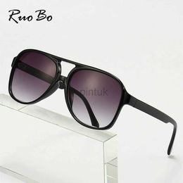 Sunglasses RUOBO Classic Brand Polarized Sunglasses For Men Women Vintage Oval Frame Goggle Driving Night Vision Eyewear UV400 Gafas De Sol 240412