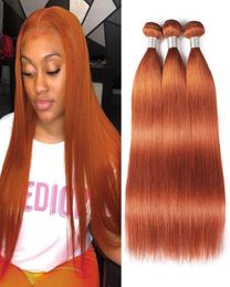 Ishow Hair Wefts Straight Orange Ginger 350 Ombre Colour Human Hair Bundles for Women All Ages Brazilian Peruvian Virgn Hair Extens9116914