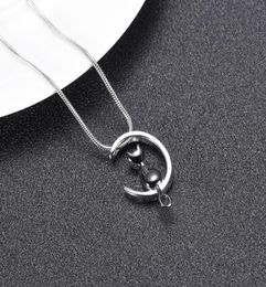 hh10504 I Love you to the Moon Cat Shape Jewelry Cremation Jewelry Pet Ashes Urns Necklace Memorial Pendant For WomenMen wholes2111485