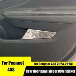 For Peugeot 408 2023 2024 Rear door panel decorative horn sticker door decorative sticker glitter