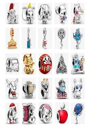 925 Silver Fit Charm 925 Bracelet Red Dharma Gold Lucky Cat Red Beads charms set Pendant DIY Fine Beads Jewelry4633816