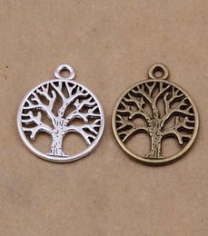 Whole30pcs Tree of the life Vintage Bronze Tone Antique Silver Pendant Charms For DIY handmade 25mm20mm5139504