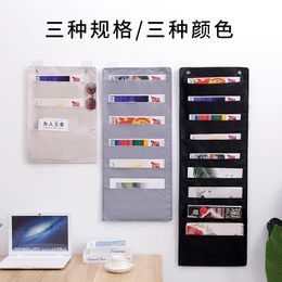 Student Oxford Cloth Book Storage Bag Multi Pockets Student Desk Hanging Bag Book Organizers Artifact Magazine Holder Pouch