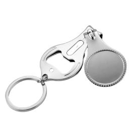 100pcs Customised Logo Company Gift Promotional Gifts Wine Bottle Opener Openers Keychain Key Ring Nail Clippers LL