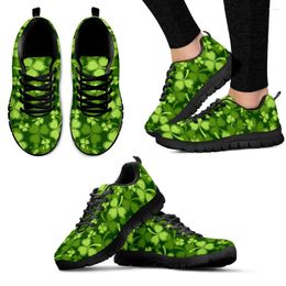 Casual Shoes INSTANTARTS St. Patrick's Day Shamrocks Print Fashion Sneakers Green Vegetation Lace-up Zapatos Planos
