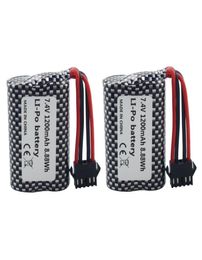 2PCS 74V 1200mAh Lithium Battery For R208 R308 2008 R206 RC Boat Battery High Speed Speedboat Ship Model Accessories1481168