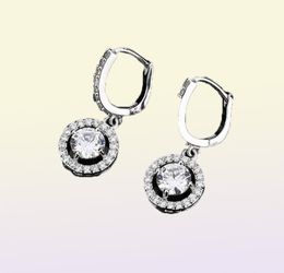 Latest Round Drop Shaped White Gold Colour Plated Vintage Hoop Earrings for Women Wedding Party Accessories Jewellery Gift5381097