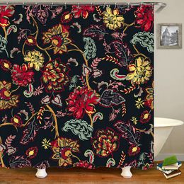 High Quality 3d Printing Cashew flowers Shower Curtains Bathroom Bath Curtain Waterproof Cloth180*200cm Bath Screen With Hooks