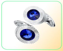 SAVOYSHI Luxury Mens Shirt Cufflinks High Quality Lawyer Groom Wedding Fine Gift Blue Crystal Cuff Links Brand Designer Jewelry2563952525