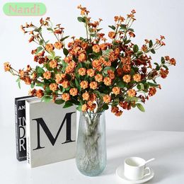 Decorative Flowers Simulated Multi Head Long Branch Rose Bouquet Home Artificial Wedding Pography Fake Flower Ornaments