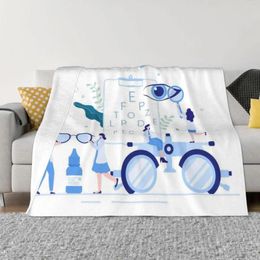 Blankets Eye Exam Blanket 3D Print Soft Flannel Fleece Warm Glasses Snellen Chart Throw For Travel Bedroom Couch Quilt