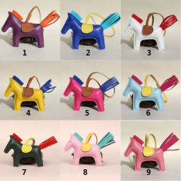 Horse Women Bag Pendant Mini PU Horse Keychain Pendant Ladies Bag Backpack Tassel Horse Key Chains LL