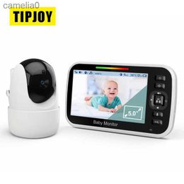 Baby Monitors 5.0 inch high-definition display screen wireless video baby monitor with PTZ camera night vision 2-way audio VOX lullaby camera baby monitorC240412