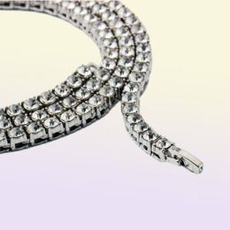 Iced Out Tennis Chains 1 Row Mens Necklaces Gold Silver Plated Luxury Fashion Artificial Diamond Rhinestone Bling Hip Hop Jewelry 2838328