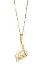 Stainless Steel Trendy Haiti Map Pendant Necklace Women Girls Ayiti Maps Party Haiti Chain Jewelry1298734