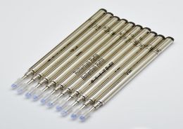 high quality 10 pieceslot metal black blue refill for Roller ball pen stationery writing smooth pen accessories6434913