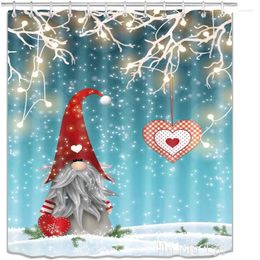 Shower Curtains Christmas Gnomes Funny Santa Claus Fabric By Ho Me Lili Curtain Polyester Waterproof Bathroom Decor With Hooks