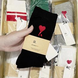 Trendy Brand Socks Heart Red A Embroidered Sockings Men's and Women's Long Cotton Sports Socks