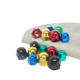 10pcs M6 M8 M10 M12 steel with colourful red black gloden green blue DIN1587 Cap Nuts Decorative Acorn Nut