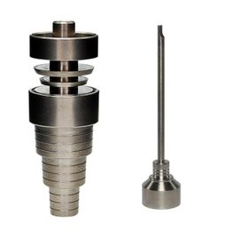 6 in 1 Domeless GR2 Titanium Nail 1014mm18mm Male Female dab nail Ti Nails with Titanium Carb Cap For glass bong5710217