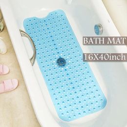 Bath Mats Anti Slip Mat Suction Cup Safety Shower Bathtub Mildew Resistant Bathroom Floor PVC Pad 100x40cm