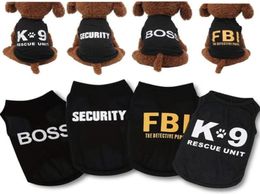 Puppy Clothes for Small Dog Boy Summer Shirt for Chihuahua Male Pet Outfits Cat Clothing Black Security Vest1231064