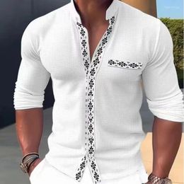 Men's Casual Shirts Spring Summer Fashion Polo Neck Short Sleeve Versatile Clothing Western Commuter Print Loose Comfortable