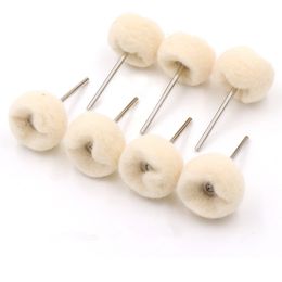 3mm Shank Fine Wool Polishing Head Grinding Mini Cleaning Brush Felt Pad Abrasive Wheel Buffing for Watches Jade Jewellery Amber